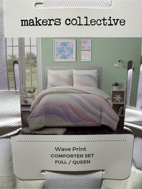 Full/Queen Comforter Set -Wave Print